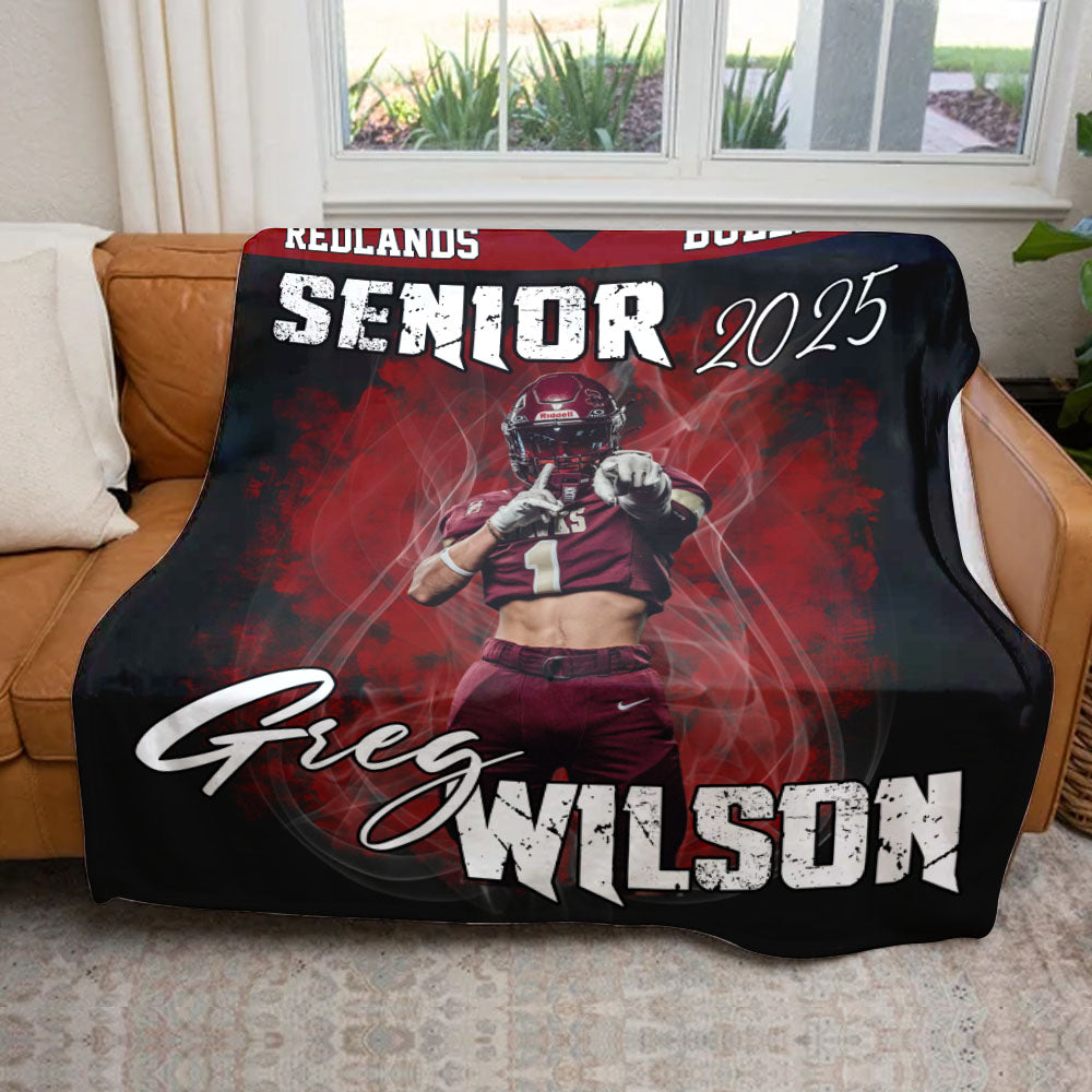 Custom Photo Football Jersey Blankets For Football Family Game Day Blankets A2110