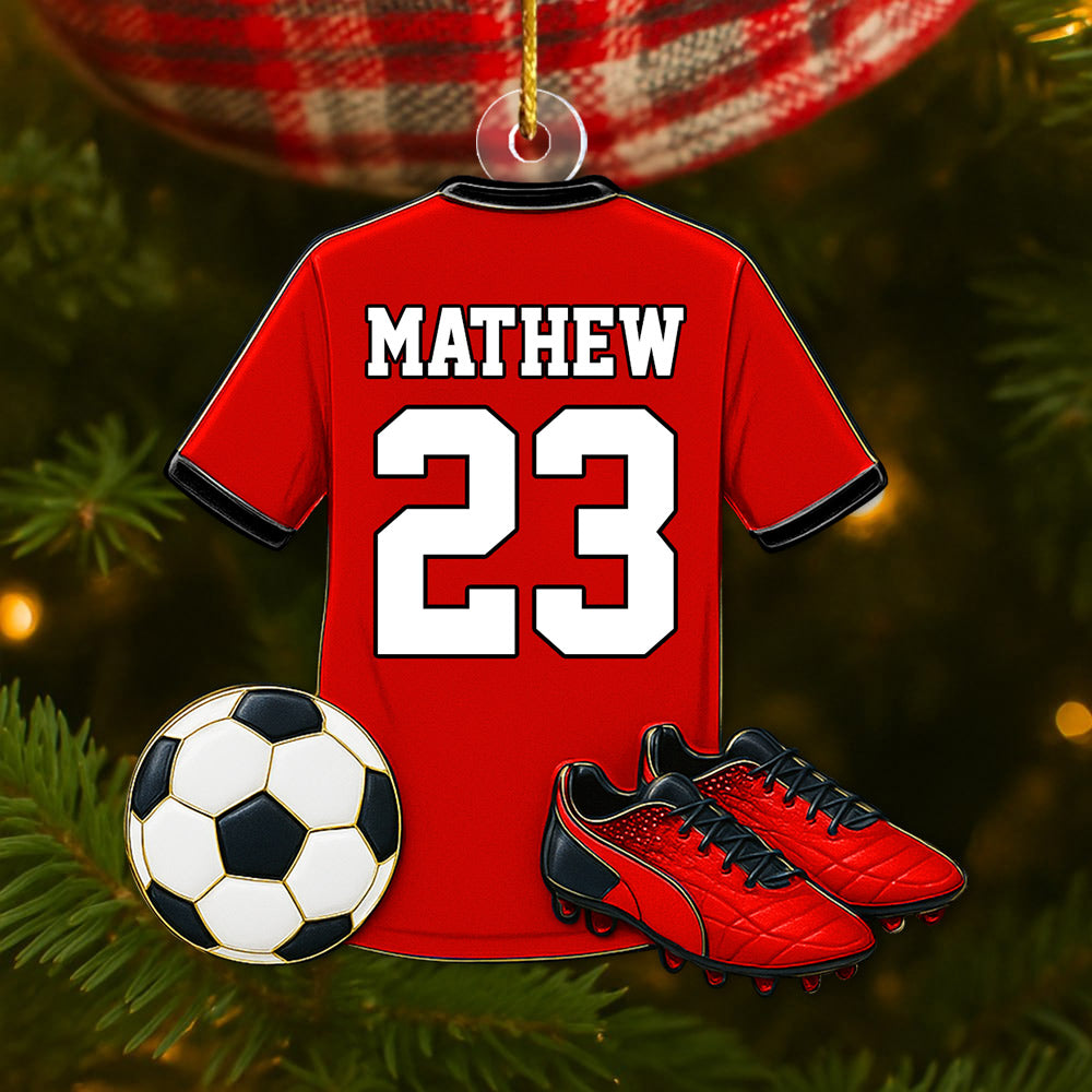 Personalized Soccer Christmas Ornament, Custom Name Number and Color Ornament Gift for Soccer Players Soccer Ball Ornament Soccer Lover Gift