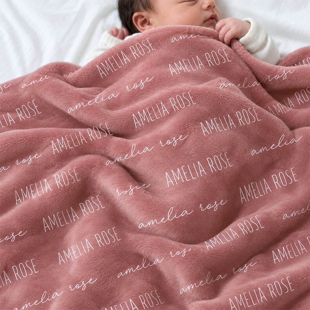 Custom Baby Blanket with Name, Personalized Name Blanket, Newborn Hospital Blanket, Custom Baby Gift, Baby Name Swaddle Pt99