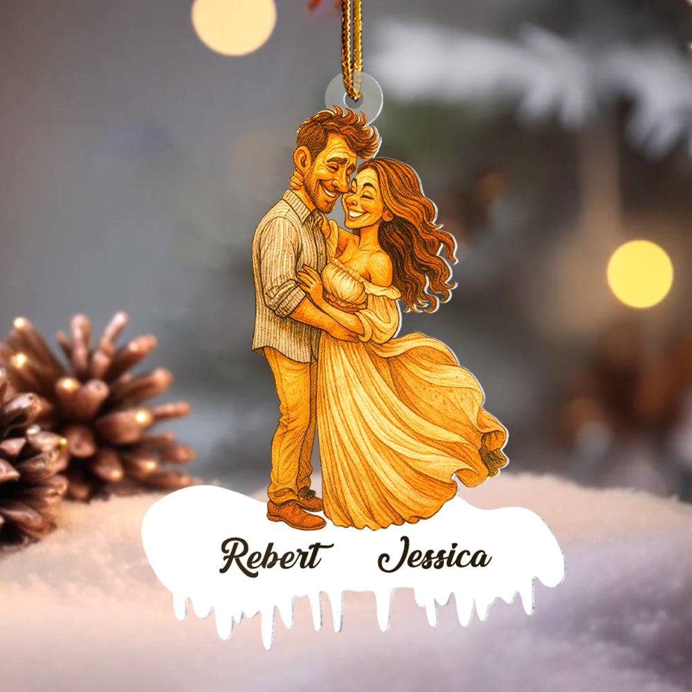 You And Me Personalized Funny Comic Style Couple Photo Acrylic Ornament Christmas Gift For Couple, Wife, Husband, Boyfriend, Girlfriend Hv01