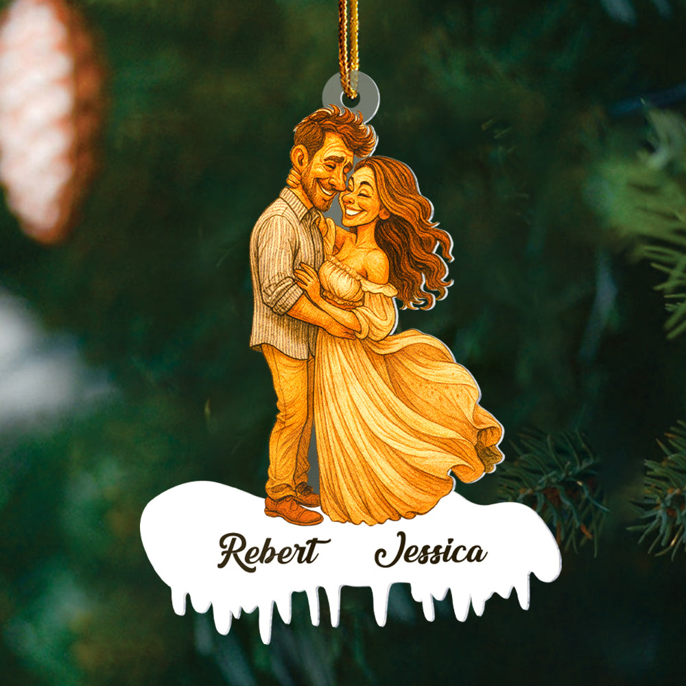 You And Me Personalized Funny Comic Style Couple Photo Acrylic Ornament Christmas Gift For Couple, Wife, Husband, Boyfriend, Girlfriend Hv01