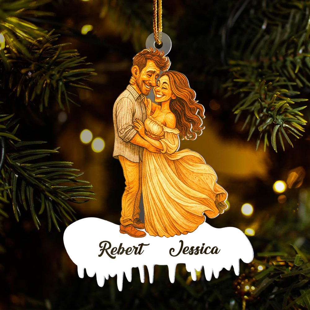 You And Me Personalized Funny Comic Style Couple Photo Acrylic Ornament Christmas Gift For Couple, Wife, Husband, Boyfriend, Girlfriend Hv01