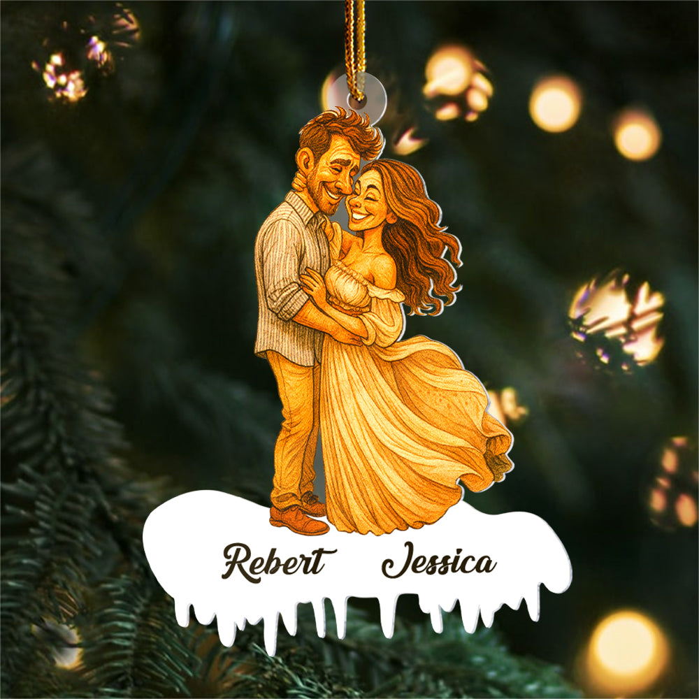 You And Me Personalized Funny Comic Style Couple Photo Acrylic Ornament Christmas Gift For Couple, Wife, Husband, Boyfriend, Girlfriend Hv01