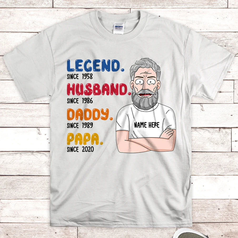 Custom Legend Husband Daddy Papa Since Shirt For Grandpa