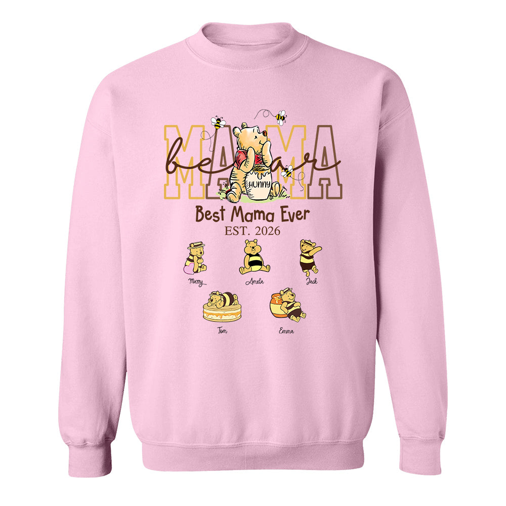 Mama Bear, Best Mama Ever, Personalized Mama Bear Grandma Bear Est Shirt Sweatshirt, Gift For Mom Grandma Gift For Mother's Day