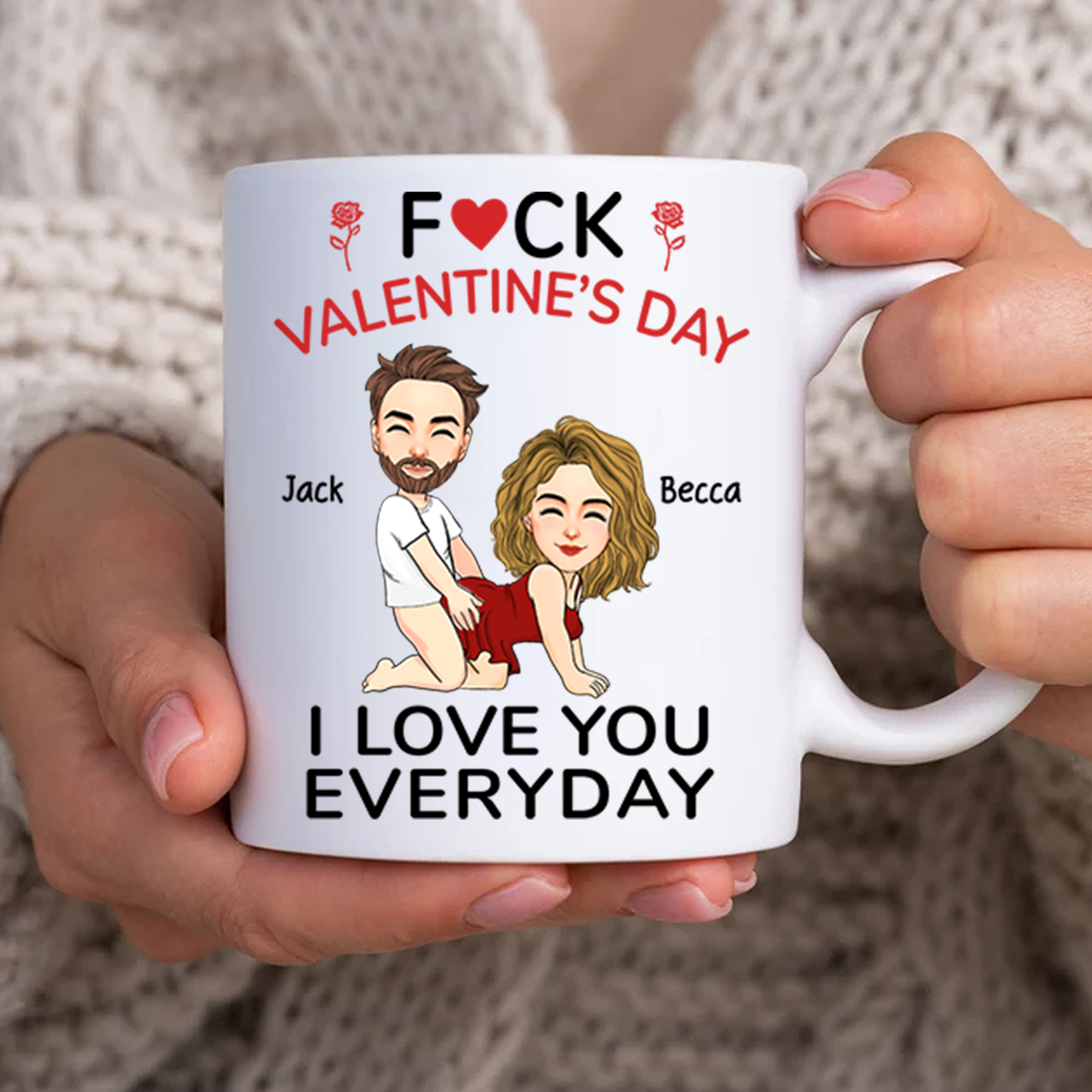 Valentines Day Gifts For Her, Personalized Funny Mug Gifts For Couple - Naughty Valentines Presents Gift Ideas Pa00