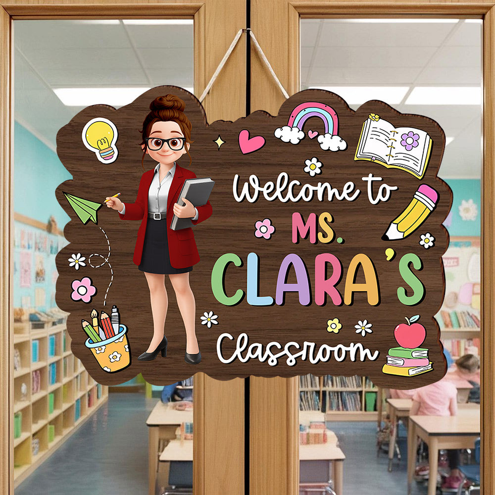 Teacher Welcome Sign, Personalized Wood Sign, Back To School Gift T1807 Li29