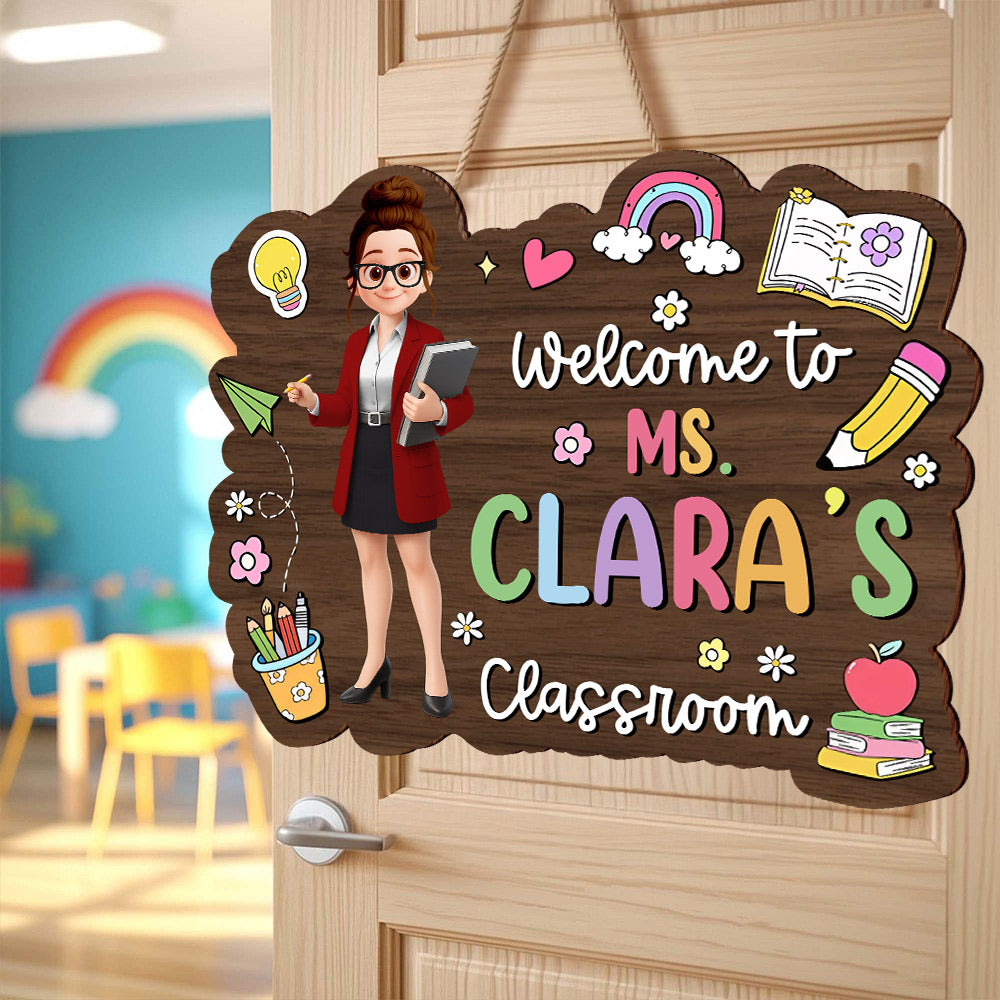 Teacher Welcome Sign, Personalized Wood Sign, Back To School Gift T1807 Li29