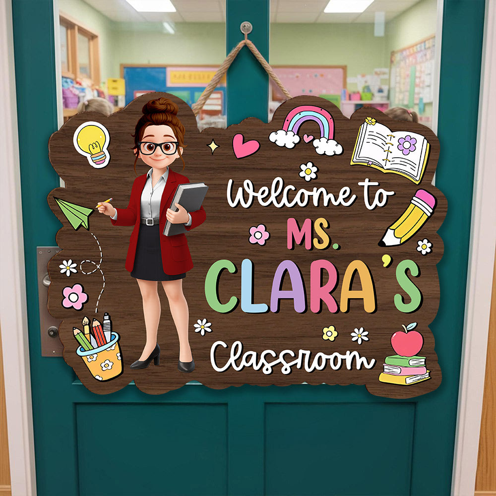 Teacher Welcome Sign, Personalized Wood Sign, Back To School Gift T1807 Li29