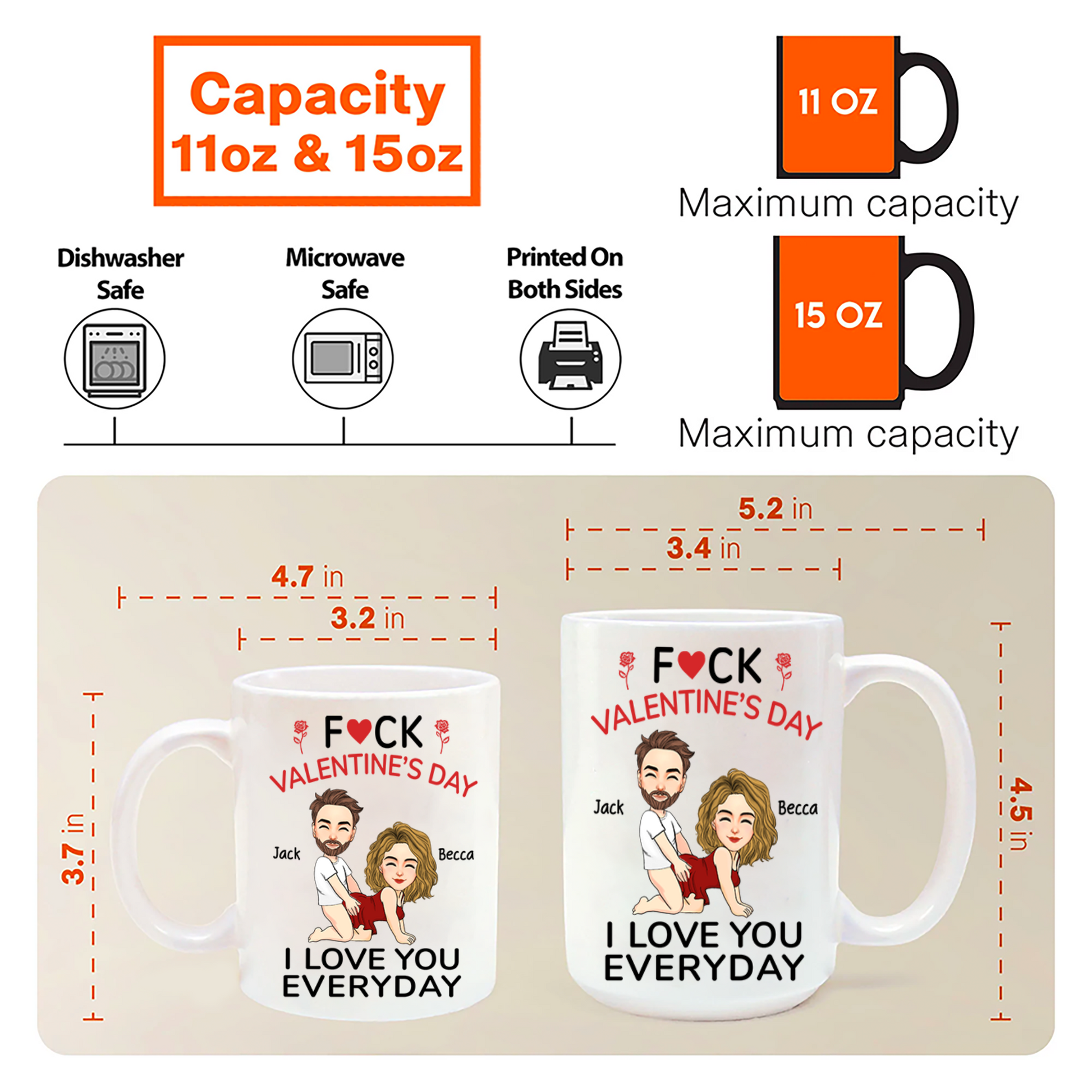Valentines Day Gifts For Her, Personalized Funny Mug Gifts For Couple - Naughty Valentines Presents Gift Ideas Pa00