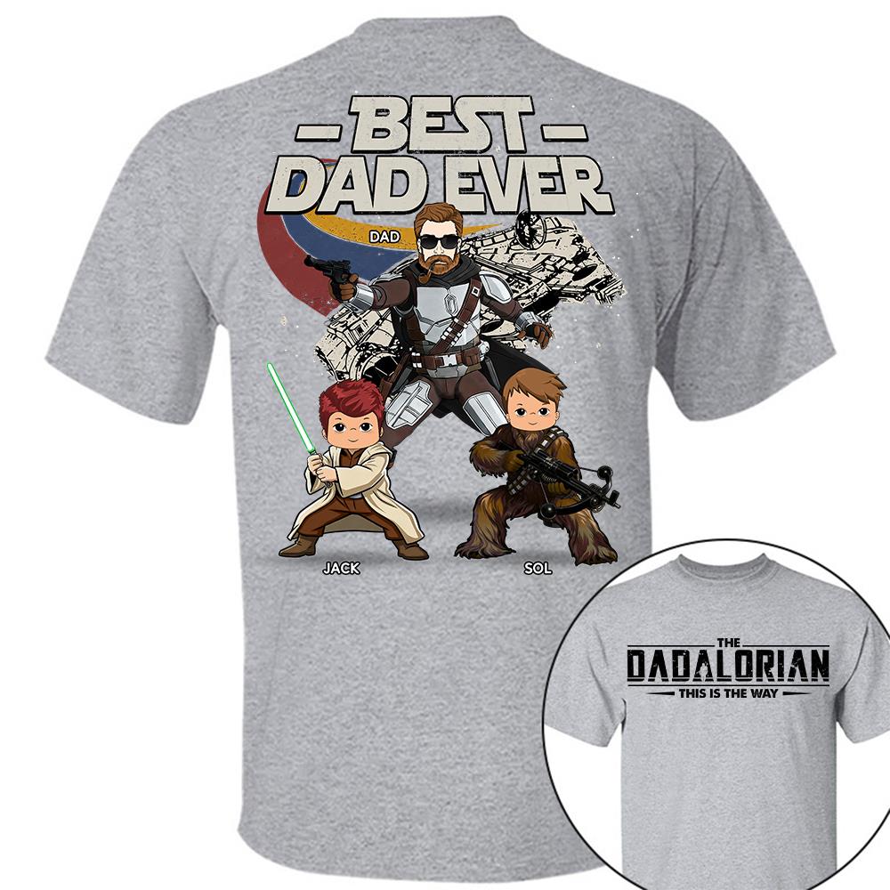 The Dadalorian - Best Dad Ever - Personalized Shirt Gift For Dad Mom Custom Nickname With Kids Na02 Hv01