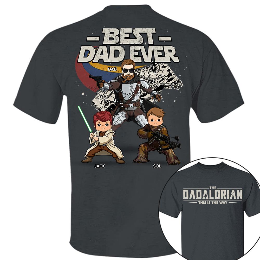 The Dadalorian - Best Dad Ever - Personalized Shirt Gift For Dad Mom Custom Nickname With Kids Na02 Hv01