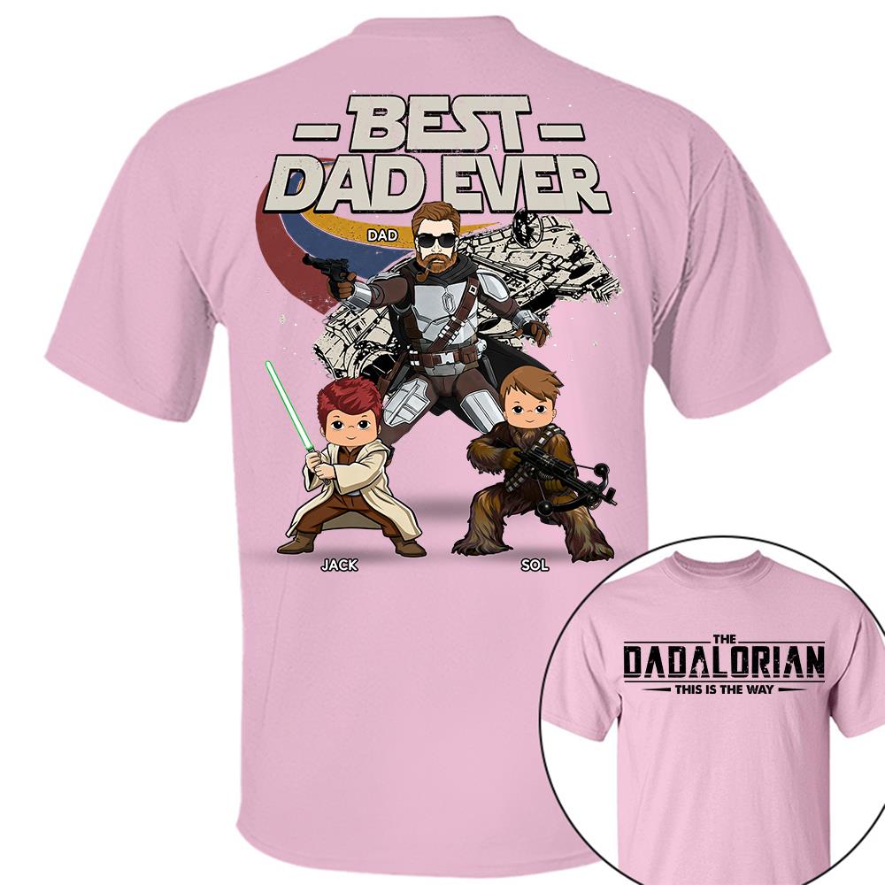 The Dadalorian - Best Dad Ever - Personalized Shirt Gift For Dad Mom Custom Nickname With Kids Na02 Hv01