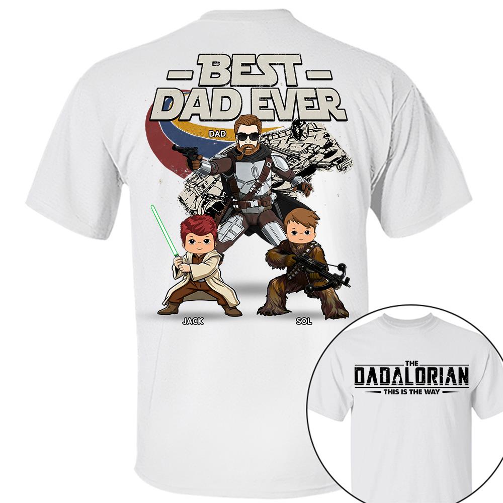 The Dadalorian - Best Dad Ever - Personalized Shirt Gift For Dad Mom Custom Nickname With Kids Na02 Hv01