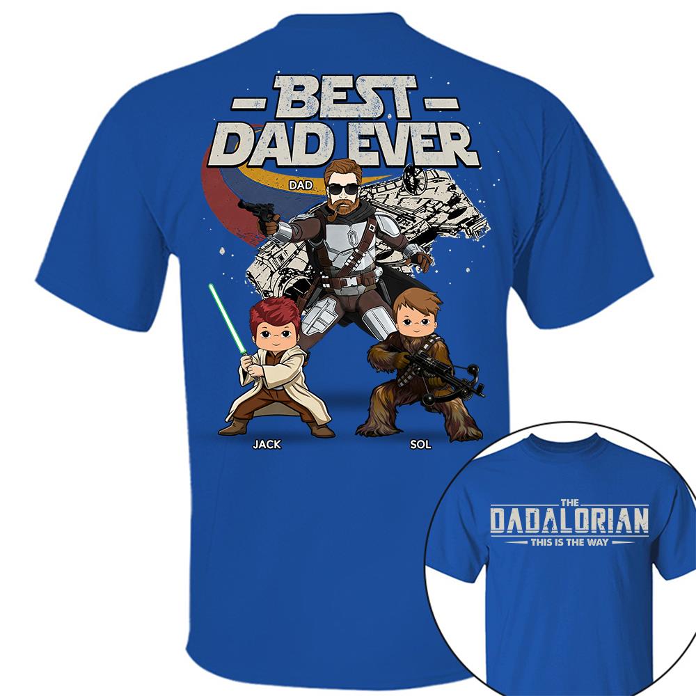 The Dadalorian - Best Dad Ever - Personalized Shirt Gift For Dad Mom Custom Nickname With Kids Na02 Hv01