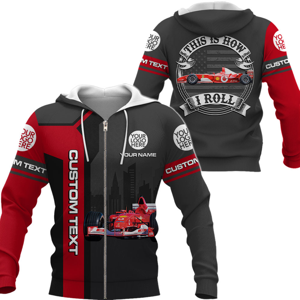 This Is How I Roll - Custom Photo Racing Car Shirt - Personalized Name Car Shirt For Auto Racing Lovers A2110 Li29
