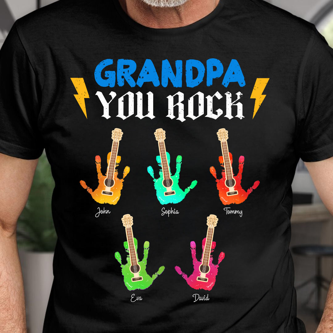 Grandpa You Rock - Personalized Shirt For Grandpa Pt99