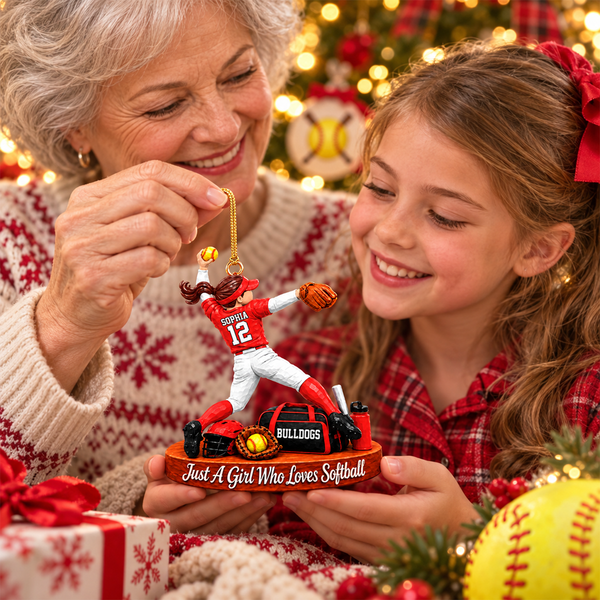 Just A Girl Who Loves Softball, Personalized Softball Ornament, Custom Player Name Gift, Gift For Softball Players Softball Lover Ver3 MI209 Hv01