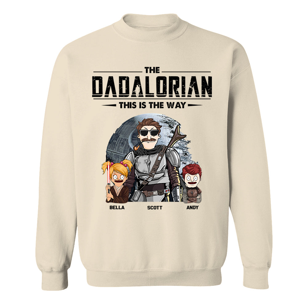 The Dadalorian This Is The Way Personalized Shirt Gift For Dad - Custom Cute Art Nickname With Kids vr3