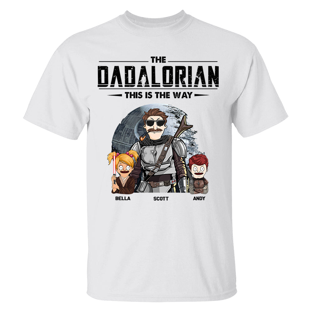 The Dadalorian This Is The Way Personalized Shirt Gift For Dad - Custom Cute Art Nickname With Kids vr3