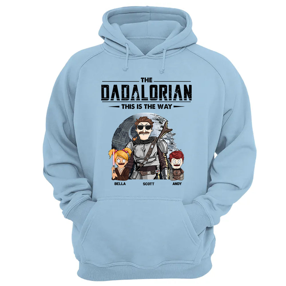 The Dadalorian This Is The Way Personalized Shirt Gift For Dad - Custom Cute Art Nickname With Kids vr3