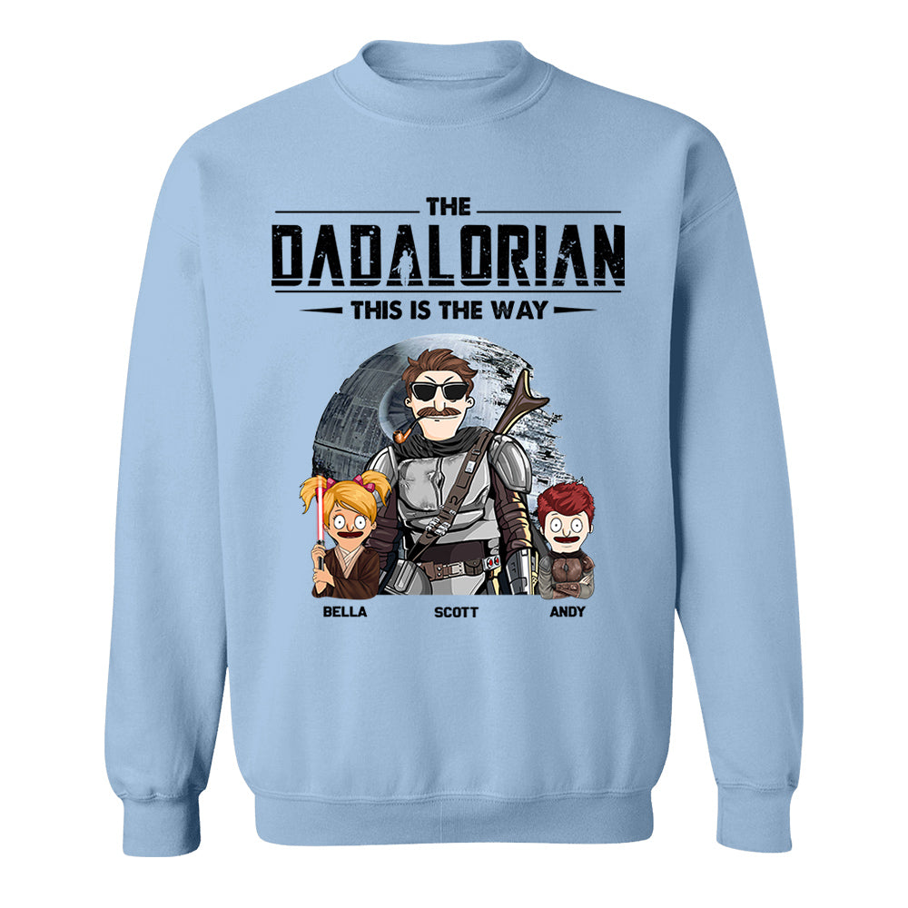 The Dadalorian This Is The Way Personalized Shirt Gift For Dad - Custom Cute Art Nickname With Kids vr3