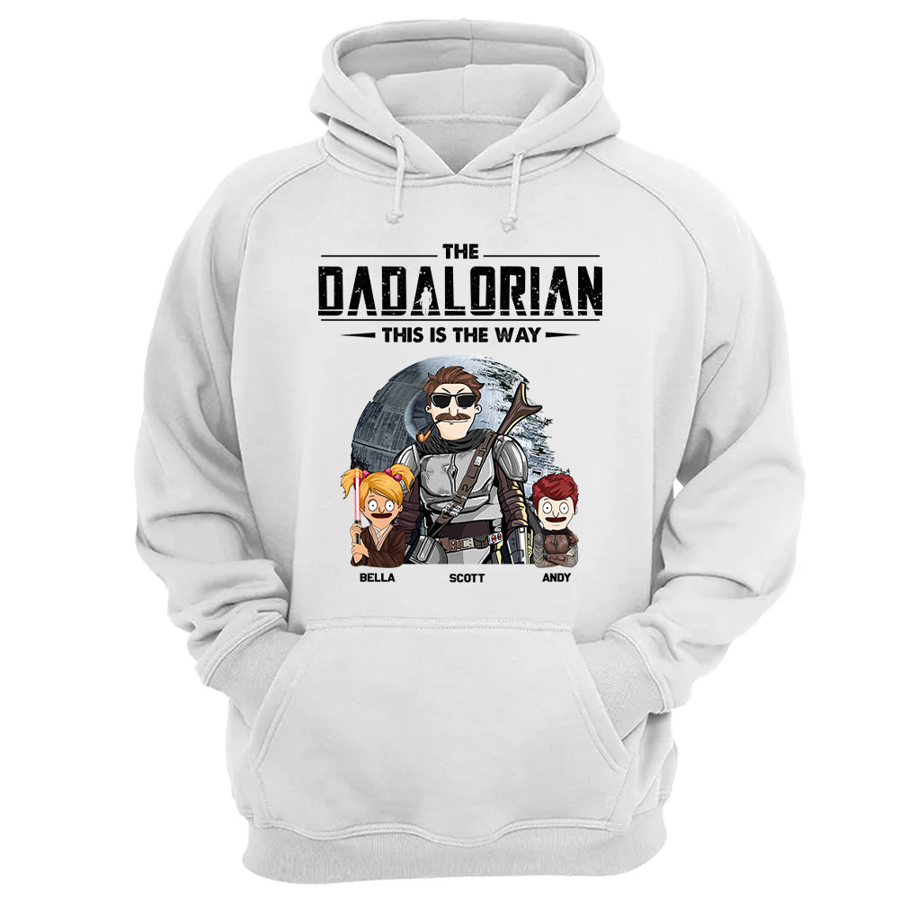 The Dadalorian This Is The Way Personalized Shirt Gift For Dad - Custom Cute Art Nickname With Kids vr3