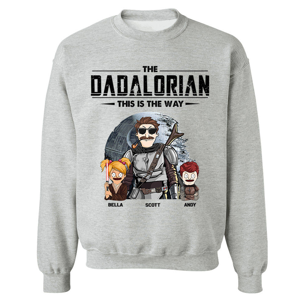 The Dadalorian This Is The Way Personalized Shirt Gift For Dad - Custom Cute Art Nickname With Kids vr3