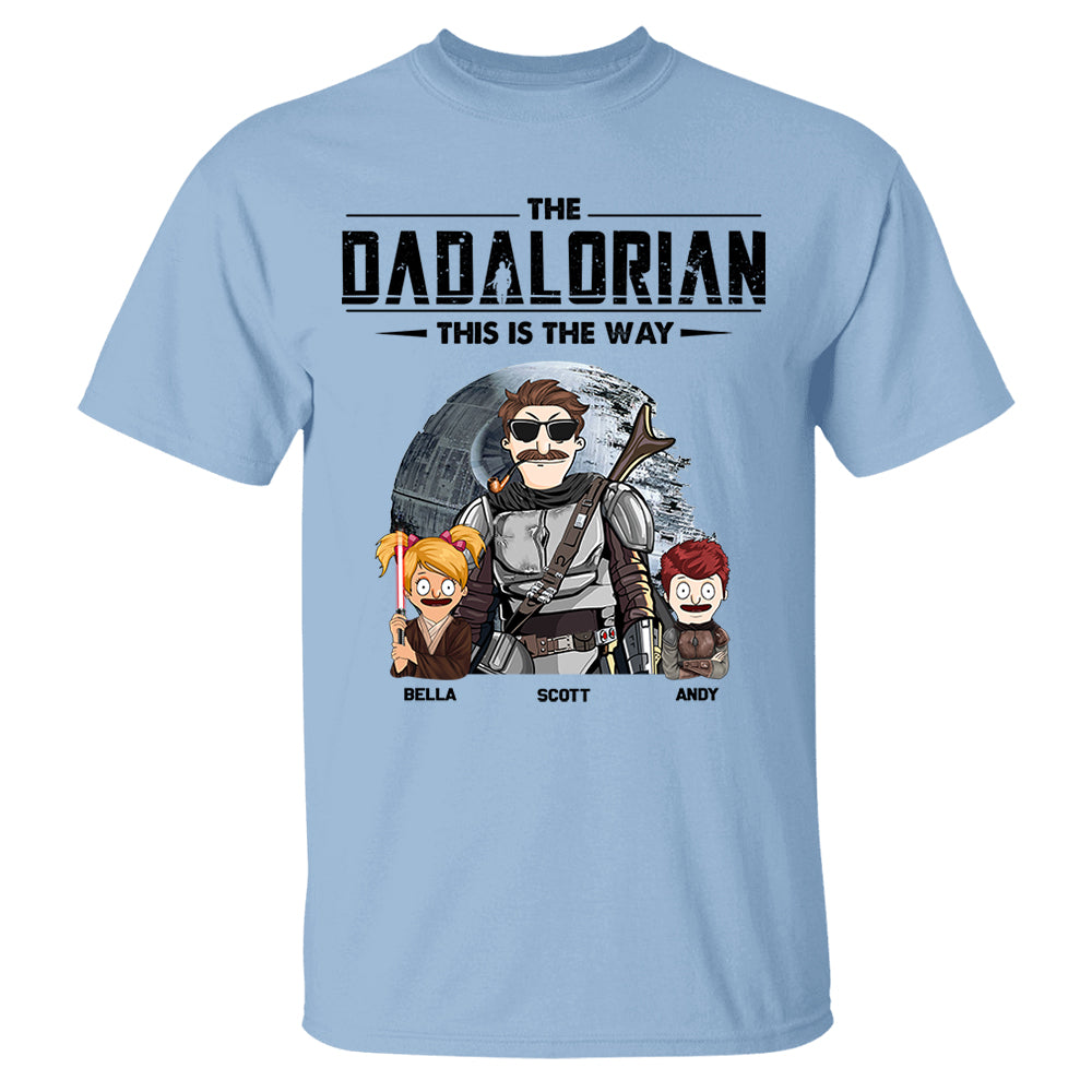 The Dadalorian This Is The Way Personalized Shirt Gift For Dad - Custom Cute Art Nickname With Kids vr3