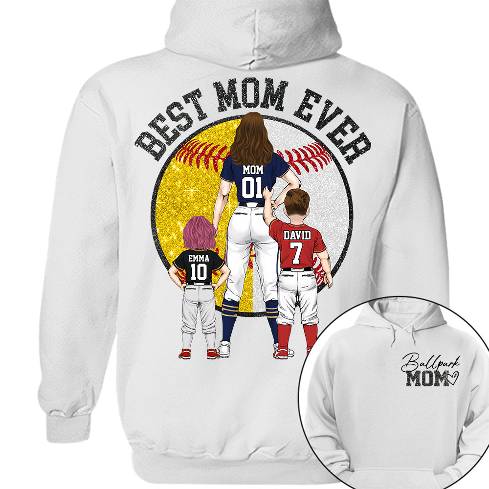 Best Mom Ever Baseball Shirt – Personalized Mom & Kids Shirt, Mother’s Day Gift for Baseball, Softball Mom Na02 Nh00