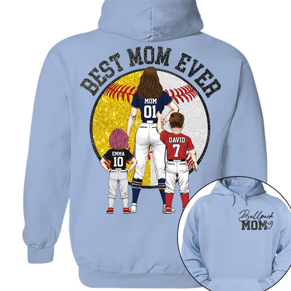 Best Mom Ever Baseball Shirt – Personalized Mom & Kids Shirt, Mother’s Day Gift for Baseball, Softball Mom Na02 Nh00