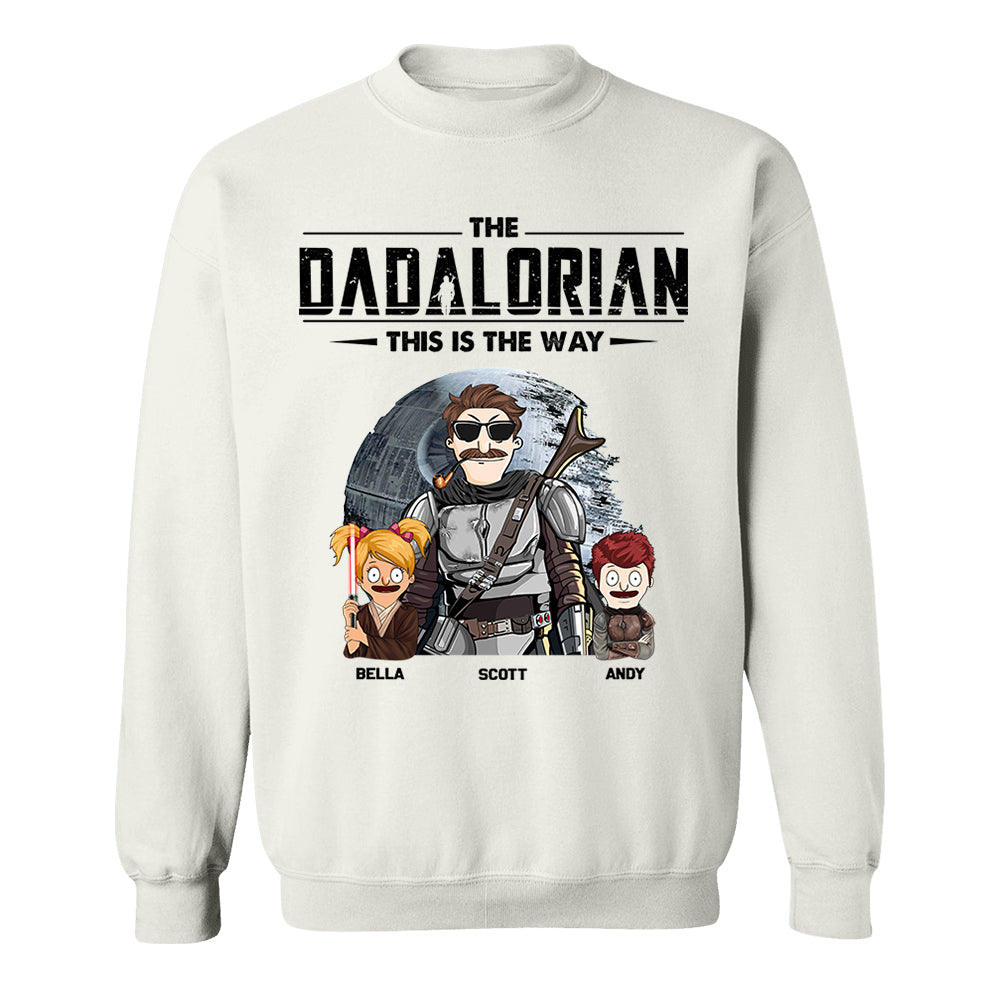 The Dadalorian This Is The Way Personalized Shirt Gift For Dad - Custom Cute Art Nickname With Kids vr3