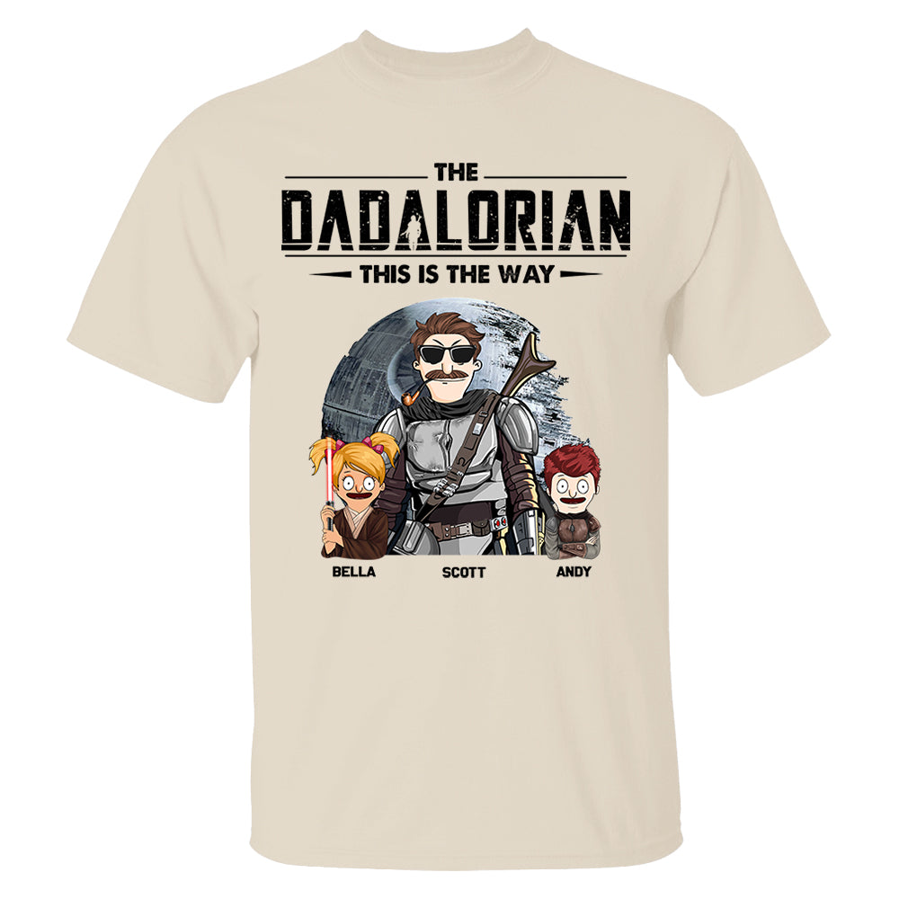The Dadalorian This Is The Way Personalized Shirt Gift For Dad - Custom Cute Art Nickname With Kids vr3
