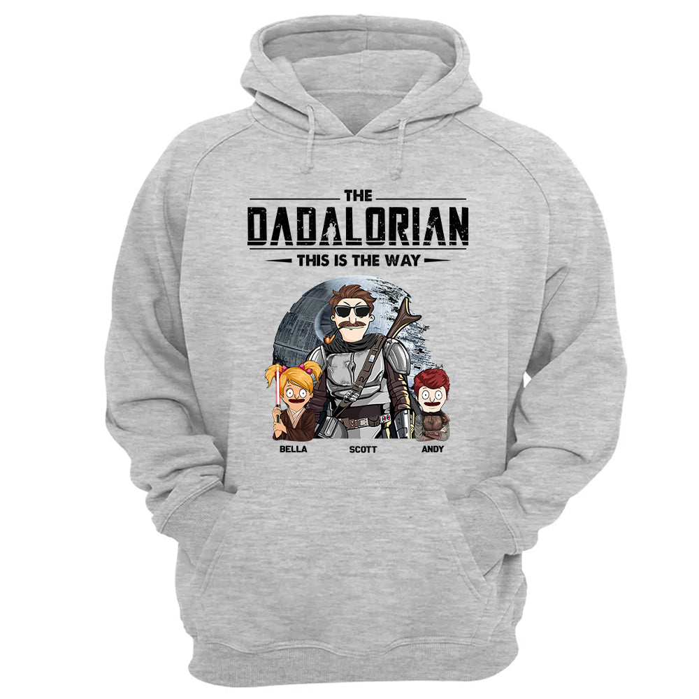 The Dadalorian This Is The Way Personalized Shirt Gift For Dad - Custom Cute Art Nickname With Kids vr3