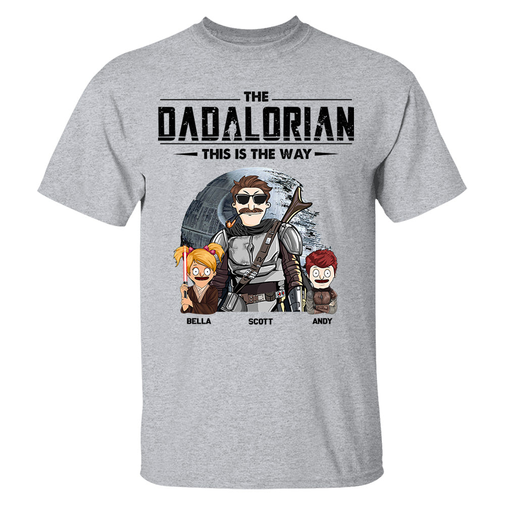 The Dadalorian This Is The Way Personalized Shirt Gift For Dad - Custom Cute Art Nickname With Kids vr3