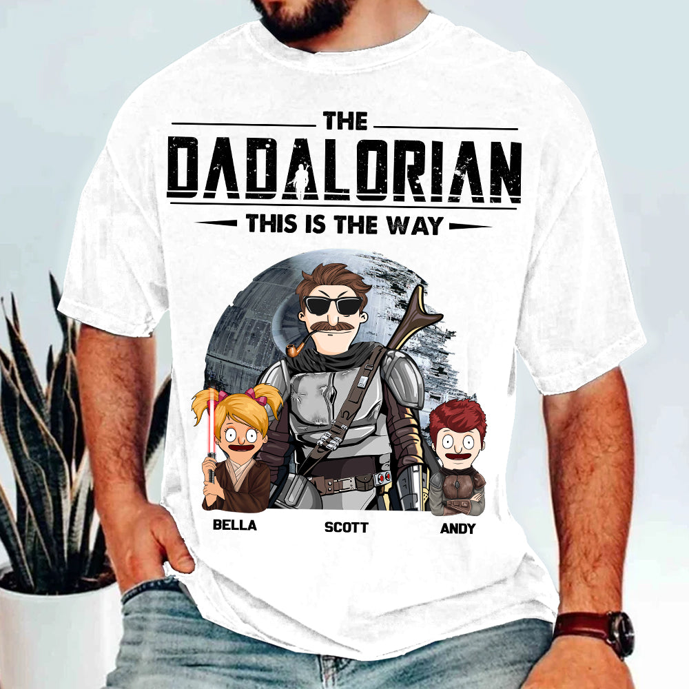 The Dadalorian This Is The Way Personalized Shirt Gift For Dad - Custom Cute Art Nickname With Kids vr3