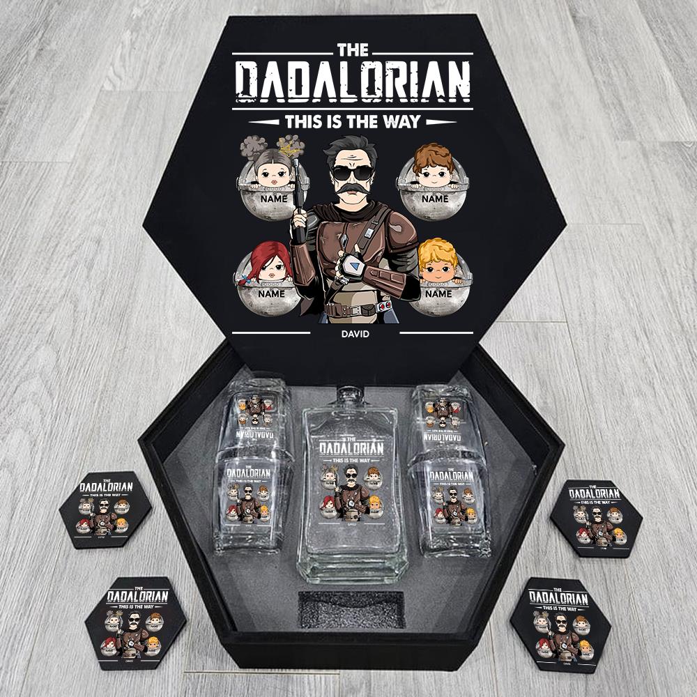 Personalized The Dadalorian This Is The Way Decanter Set Gift For Dad Grandpa Papa