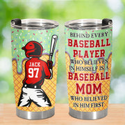 Personalized Ice Cream Drip Baseball Tumbler, Baseball Mom Behind Every Baseball Player, Gift For Baseball Lover A2110 Tu20