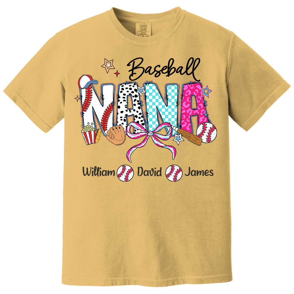 Baseball Grandma T-Shirt, Custom Grandma With Grandkids T1807