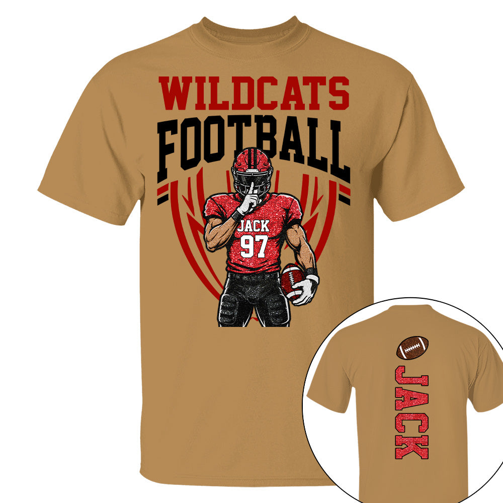 Custom Football Team Name & Number Shirt Football Mom Shirt Football Team Shirt Game Day Shirt Gift for Mom High School Football Cheer Shirt