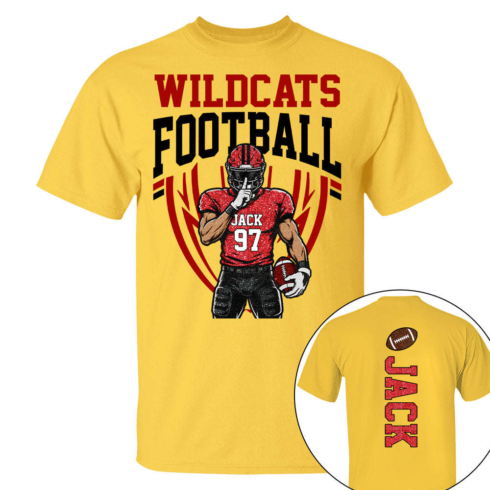 Custom Football Team Name & Number Shirt Football Mom Shirt Football Team Shirt Game Day Shirt Gift for Mom High School Football Cheer Shirt