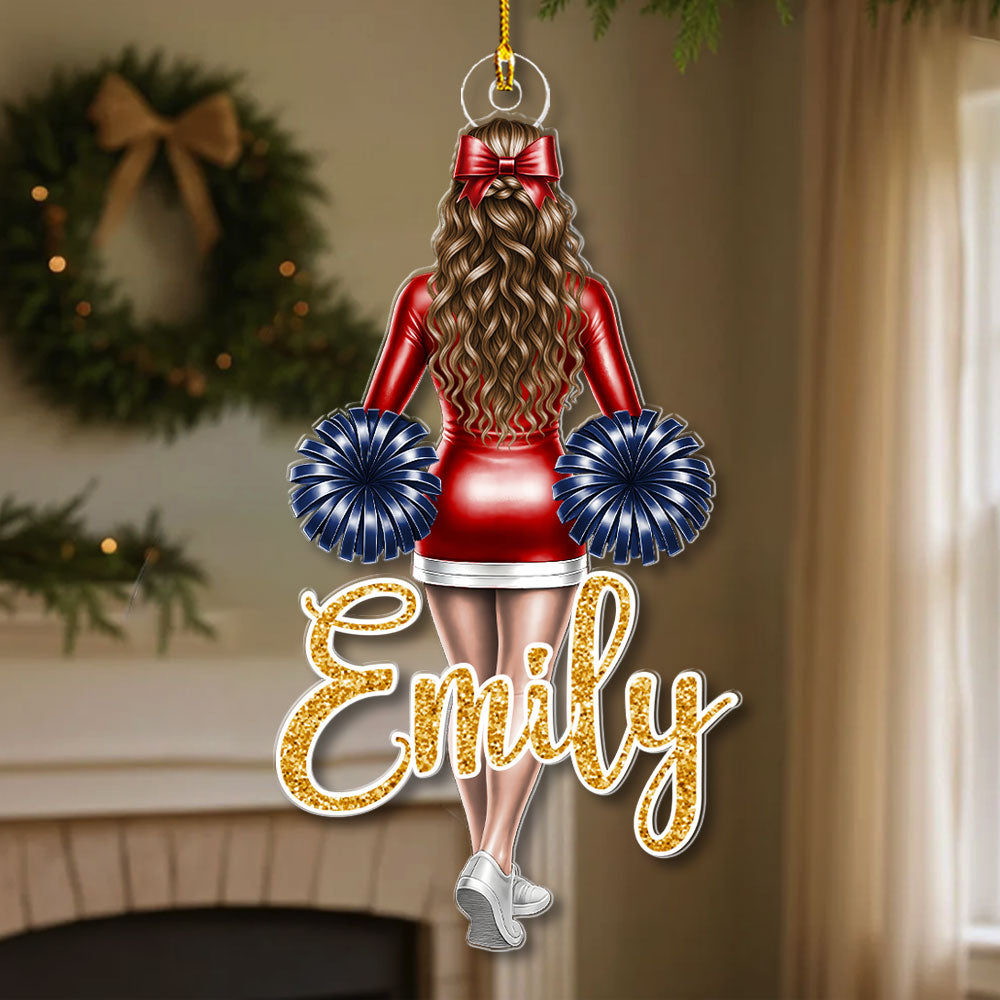 Cheerleader Girl Ornament - Personalized Gift for Daughter, for Granddaughter A2110 Vrs2