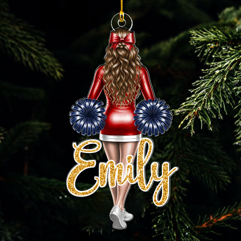 Cheerleader Girl Ornament - Personalized Gift for Daughter, for Granddaughter A2110 Vrs2