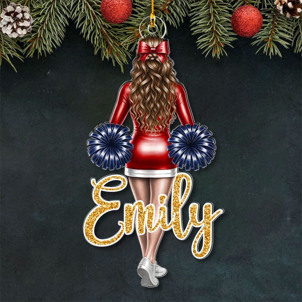 Cheerleader Girl Ornament - Personalized Gift for Daughter, for Granddaughter A2110 Vrs2