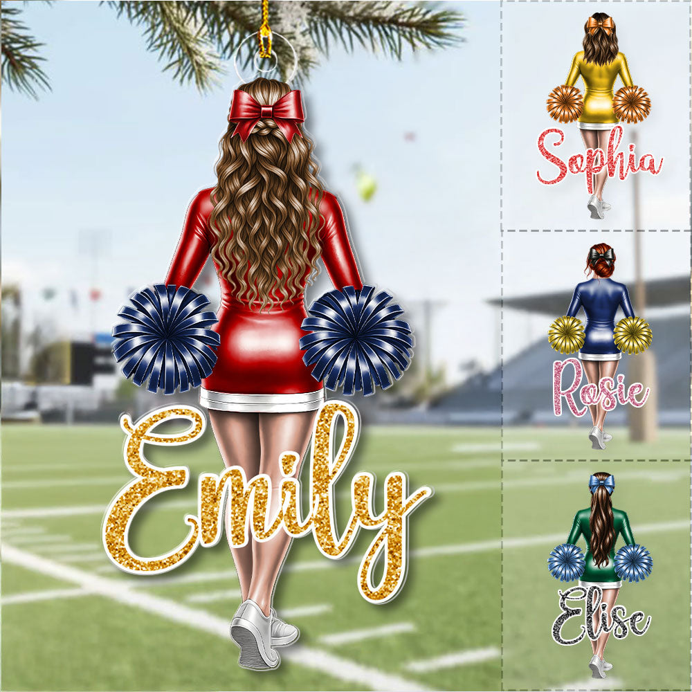 Cheerleader Girl Ornament - Personalized Gift for Daughter, for Granddaughter A2110 Vrs2