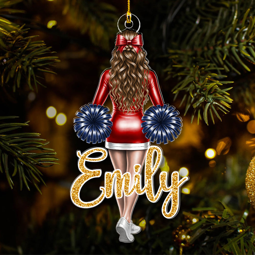 Cheerleader Girl Ornament - Personalized Gift for Daughter, for Granddaughter A2110 Vrs2