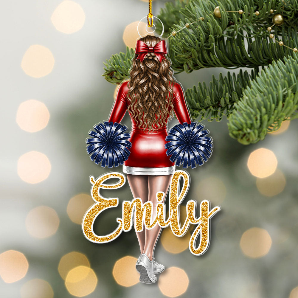 Cheerleader Girl Ornament - Personalized Gift for Daughter, for Granddaughter A2110 Vrs2