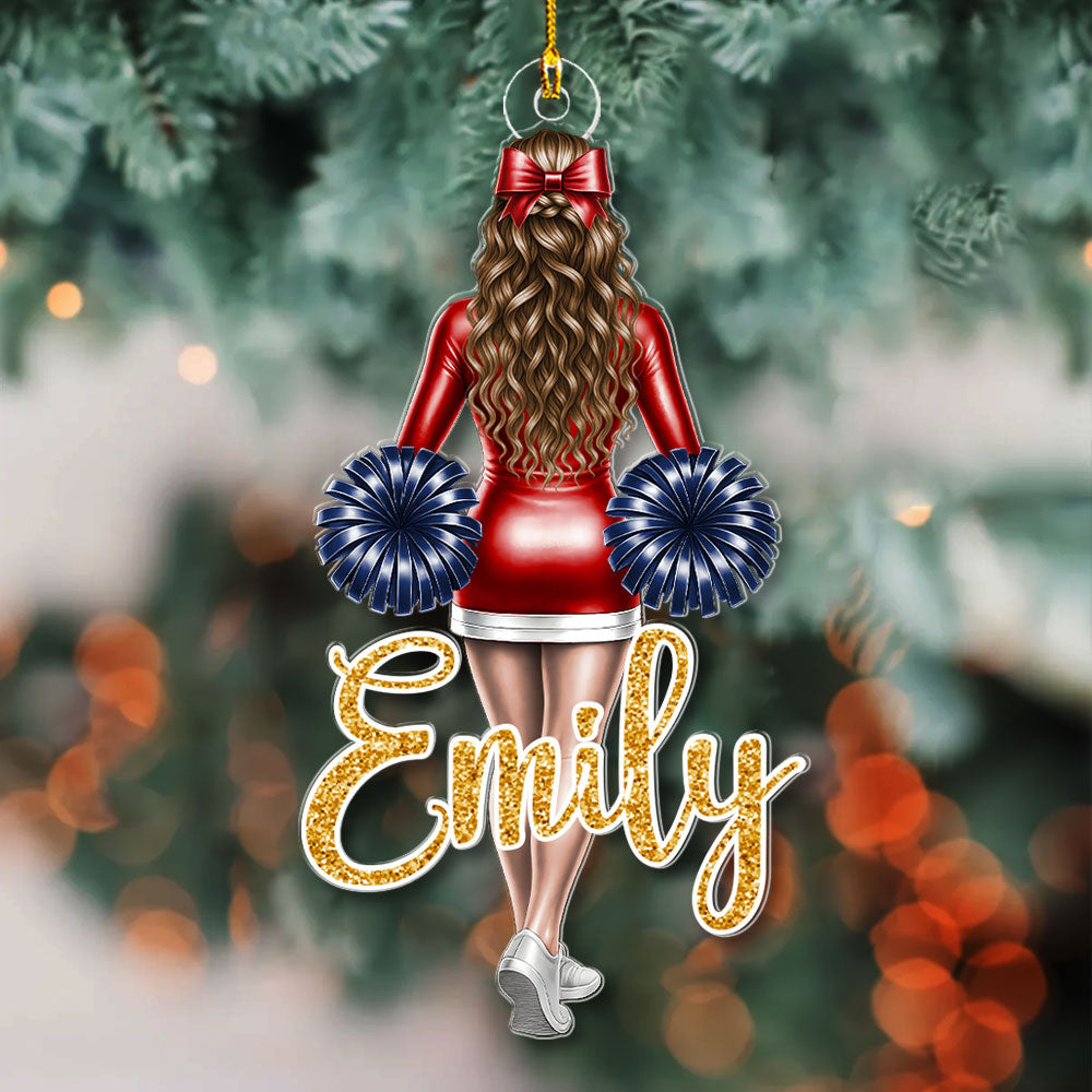 Cheerleader Girl Ornament - Personalized Gift for Daughter, for Granddaughter A2110 Vrs2