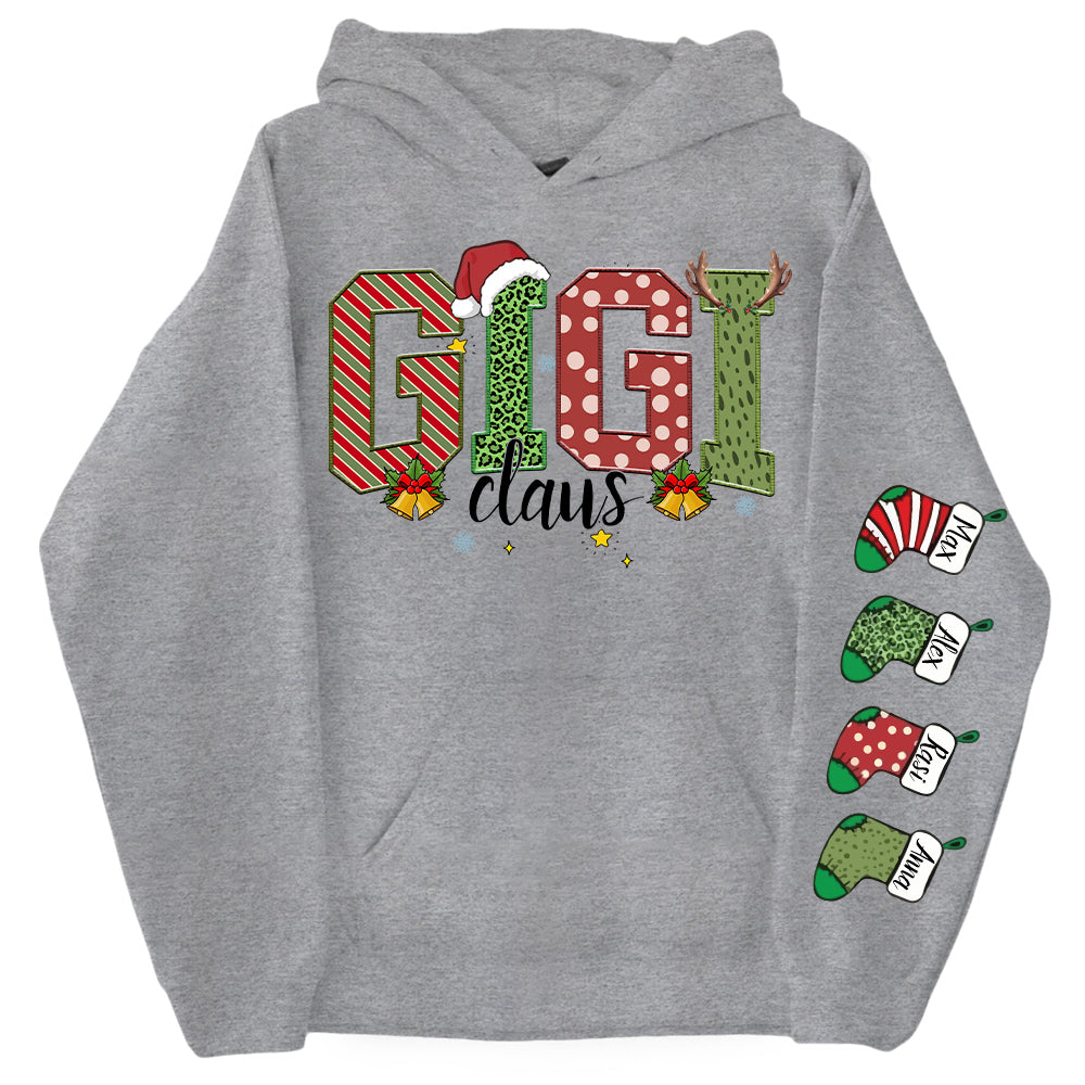 Personalized Christmas Gigi Claus Shirt - Custom Grandma Christmas Sweatshirt Gift Nh00