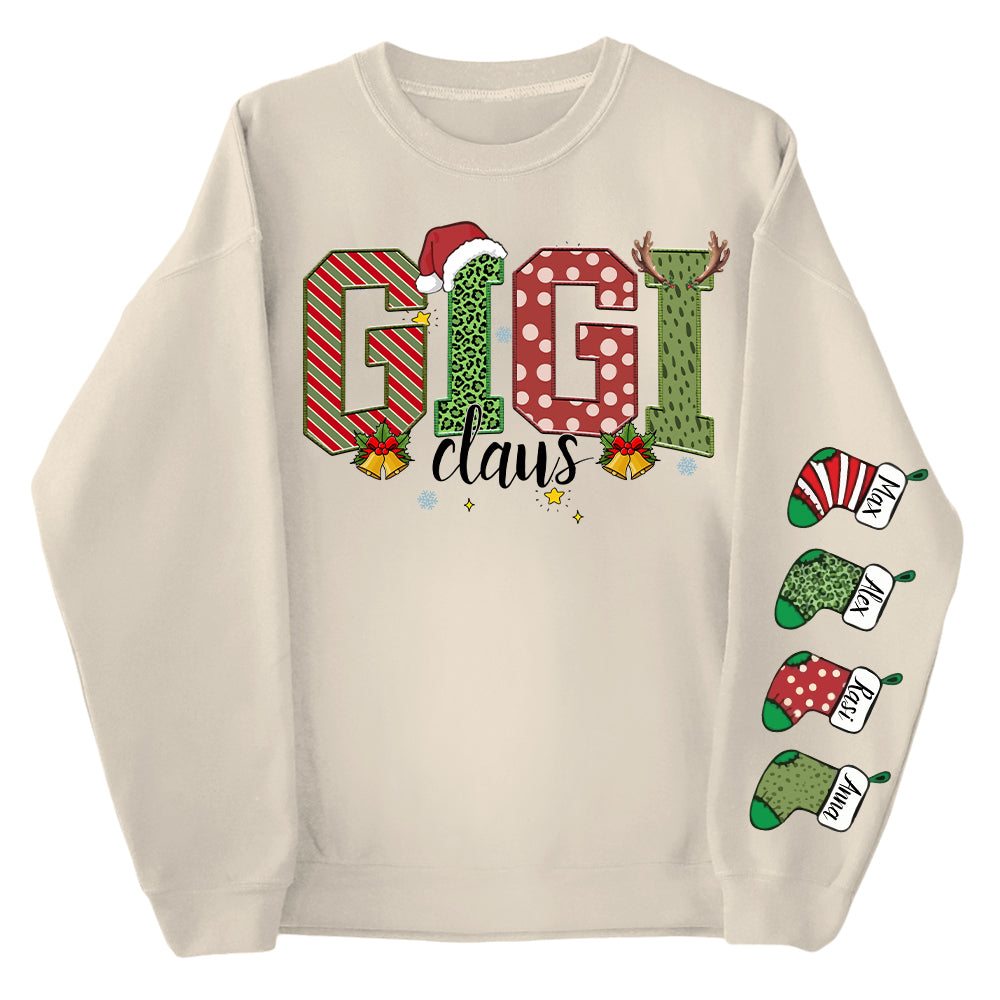 Personalized Christmas Gigi Claus Shirt - Custom Grandma Christmas Sweatshirt Gift Nh00